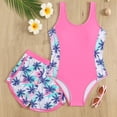 thumbnail image 5 of ZXLBBD Girls Swimsuit Big Kids Summer Tropical Print Sleeveless Tankini Top and Shorts Stretch Fit 2 Piece Swimsuit Casual Beach Pool,Pink,12 Y-13 Y, 5 of 7
