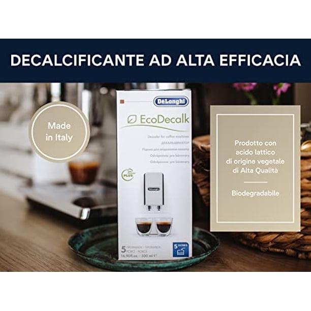 Limpia-cafeteras De'Longhi EcoDecalk - 4 Sobres De 100 Ml, Descalcificador Para Máquinas De Café