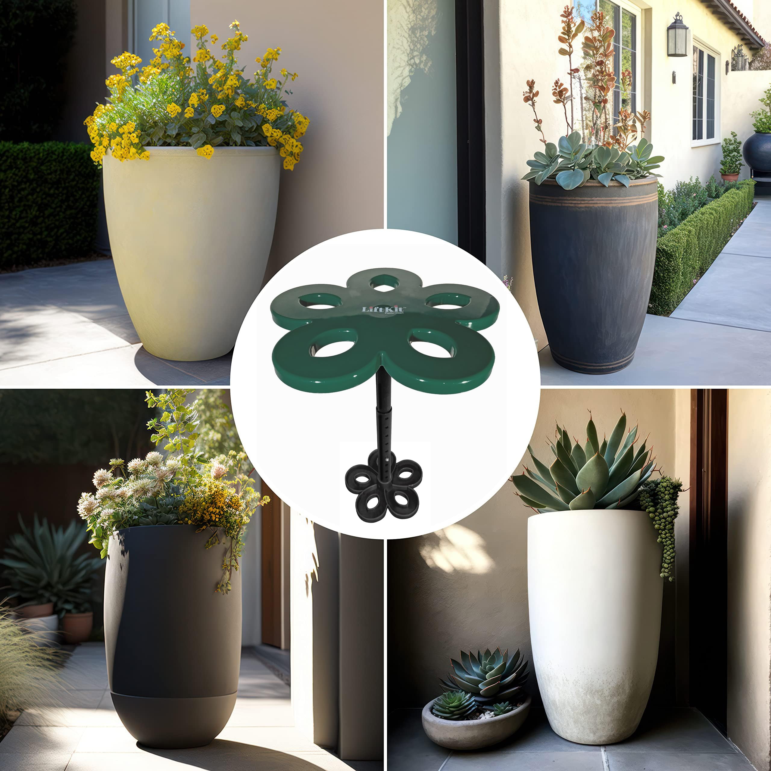Tall Tapered Plant Riser Planter Insert| Fill Bottom of Tall Flower Pots and Large Plant Containers | Indoor and Outdoor (11-17” Rise, 6" Base, 10" Top)