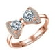 thumbnail image 1 of Mujeres Moda Anillo Abierto Anillos Ajustable Bow Knot Cubic Zirconia Anillos de Promesa para Ella, 1 of 6
