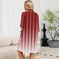 thumbnail image 7 of Robes for Women Zipper Lightweight Soft Bathrobes for Women Zip Up Front 3/4 Sleeve Knee Length Striped Fashion Sleepwear Nightgown with Pockets Red XL, 7 of 7