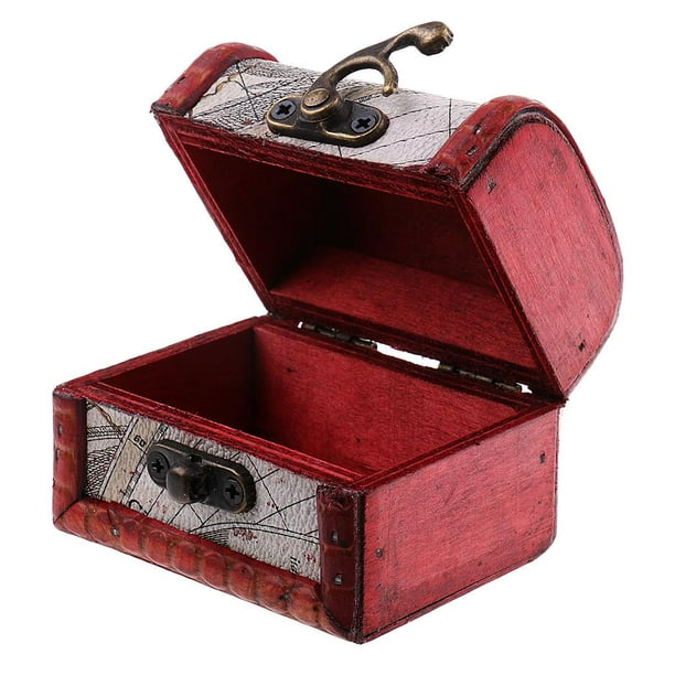 Petite boîte de rangement de bijoux vintage coffre au trésor en
