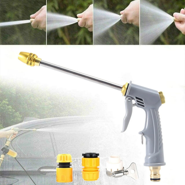 Buse de Pulvérisation d'Eau Haute Pression / Baguette en Alliage Inoxydable Robuste avec Connecteurs en Laiton et Cuivre Pur / Brume Réglable au Jet / 20x5cm / s'Adapte au Tuyau de Jardin 3/4 Pouces / Lavage de Voiture Multi-Usage, Jardin