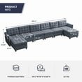 thumbnail image 2 of ZAFLY U/L Shaped Couch Set with Storage Ottoman, Modular Sectional Sofa for Living Room, Gray, 2 of 5