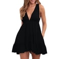 thumbnail image 1 of Mini vestido de verano Lucakuins para Mujer Escote en V Sin mangas, 1 of 5