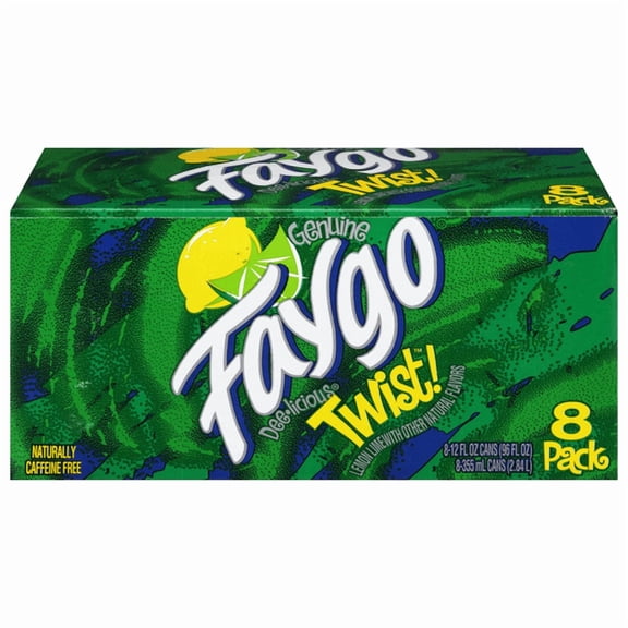 Faygo Twist Citrus Soda Pop – 12 fl oz Cans, 8 Pack – Refreshing Lemon-Lime Soft Drink, Crisp Carbonated Soda