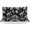 thumbnail image 3 of HAHDAXIA Cat Halloween Skull Pattern Bedding Solid Comforter Set for All Seasons,3 Pieces(1 Comforter+2 Pillowcases),Soft Microfiber Bedding Set Full(79"x90"), 3 of 7