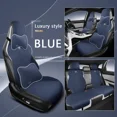 thumbnail image 2 of Funda de asiento de coche de lujo con reposacabezas, almohada lumbar, transpirable y resistente al desgaste, cojín protector de asientos deportivos integrados de gamuza, 2 of 5
