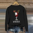 thumbnail image 2 of GPOECD Chandail Léger à Manches Longues pour Femmes avec Imprimé de Noël, Col Rond, Décontracté, Confortable, Tissu Doux, Noir, P, 2 of 4