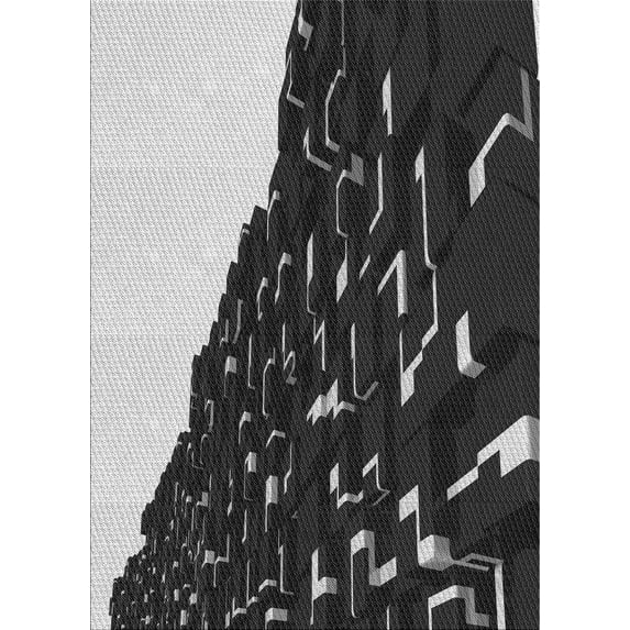 Ahgly Company Indoor Rectangle Patterned Mid Gray Novelty Area Rugs, 7' x 9'