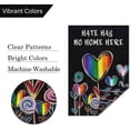 thumbnail image 4 of Bandera de jardín "El odio no tiene cabida aquí", de arpillera de doble cara, de 30 x 45 cm, con un pequeño corazón de amor arcoíris, ideal para gays, lesbianas, LGBT y pansexuales. Ideal para, 4 of 8