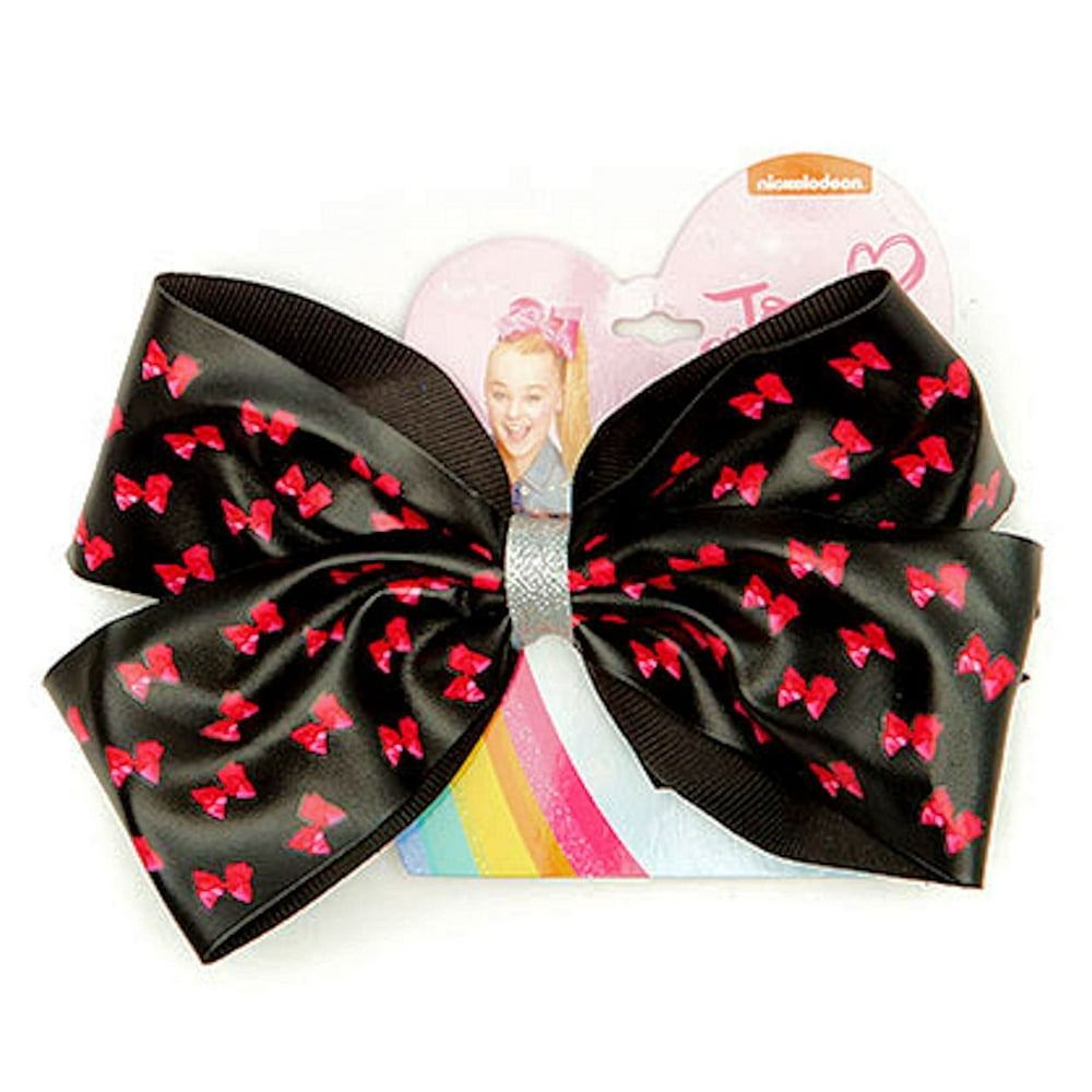 JoJo Siwa - JoJo Siwa Hair Bow, Black Bow with Pink Print - Walmart.com