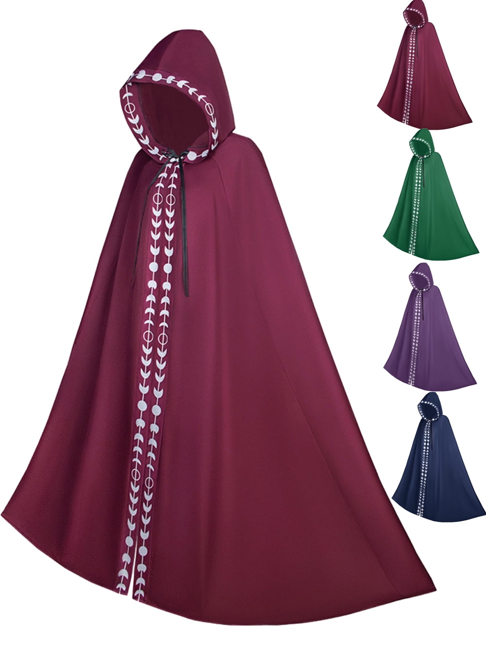 TOONRAIN Men's Medieval Velvet Cloak Hoodie - Half Cape Renaissance Costume For Halloween