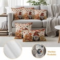 thumbnail image 6 of Fall Gnomes Outdoor Waterproof Pillow Covers, Thanksgiving Pumpkins Autumn Maple Retro Floral Decorative Square Throw Pillowcase Sofa Cushion Sham for Patio/Couch/Chair, 24"x24" 2 Pack, 6 of 8