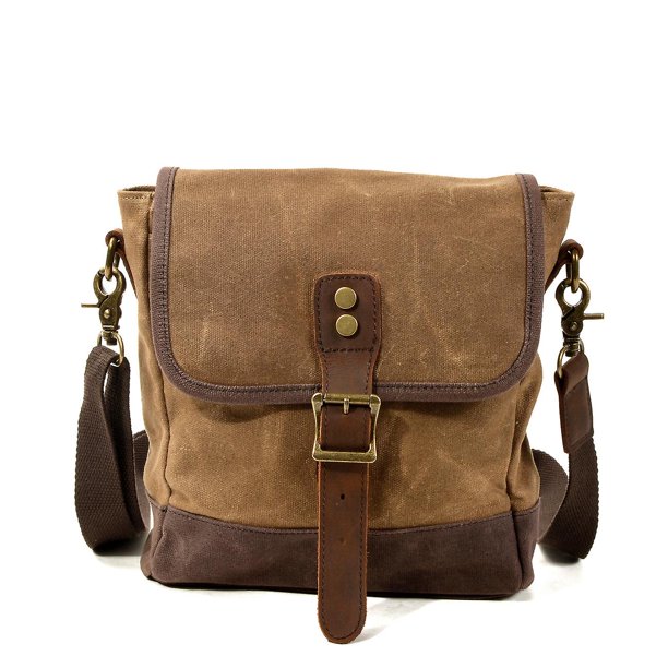 Bolsos de mensajero de moda TANGJMXG para hombres Lona y cuero