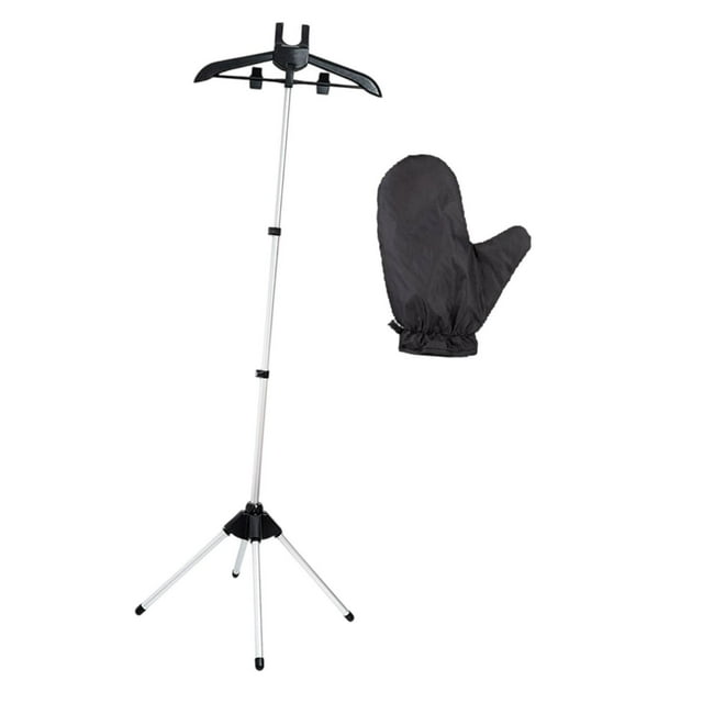 Soporte para planchadora, vaporizador de ropa portátil, estante telescópico multifuncional Negro