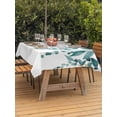 thumbnail image 3 of Outdoor Tablecloth with Umbrella Hole for Patio/Picnic/Party/Camping, Teal Eucalyptus Waterproof Table Cloth Rectangle Table Cover Washable, Watercolor Spring Weeping Botanical (54"x 80"), 3 of 8