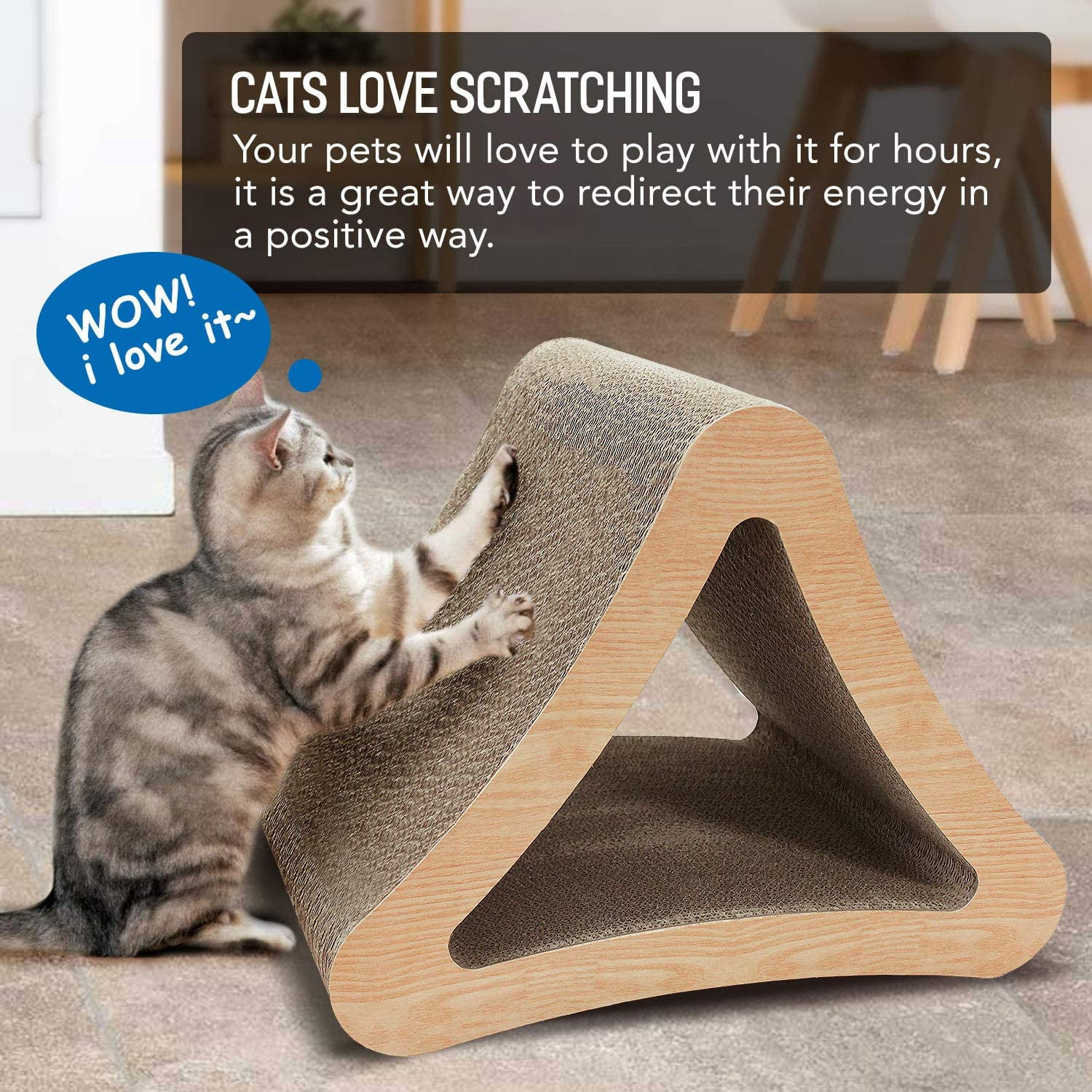 Pefilos 25" C- Shaped Cat Scratching Post Furniture, Cat Tree Table with Scratcher Board, Cat Board Pads Prevents Furniture Damage, Brown Pefilos 25" C- Shaped Cat Scratching Post Furniture, Cat Tree Table with Scratcher Board, Cat Board Pads Prevents Furniture Damage, Brown