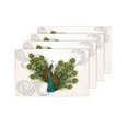thumbnail image 4 of MKHERT Elegant Green Peacock Cute Animals Placemats Table Mats for Dining Room Kitchen Table Decoration 12x18 inch,Set of 4, 4 of 4