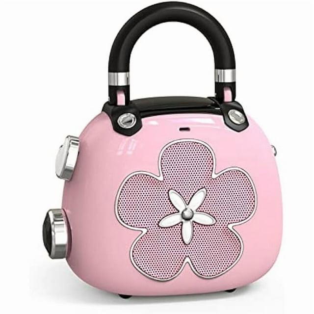 wonima11 Candy Mini Bluetooth Speaker - Women's Bag Charm, 2-in-1 Wireless Portable Speaker Keychain for Purse, for Girlfriend/Wife/BFF, Pastel Colors - Pink