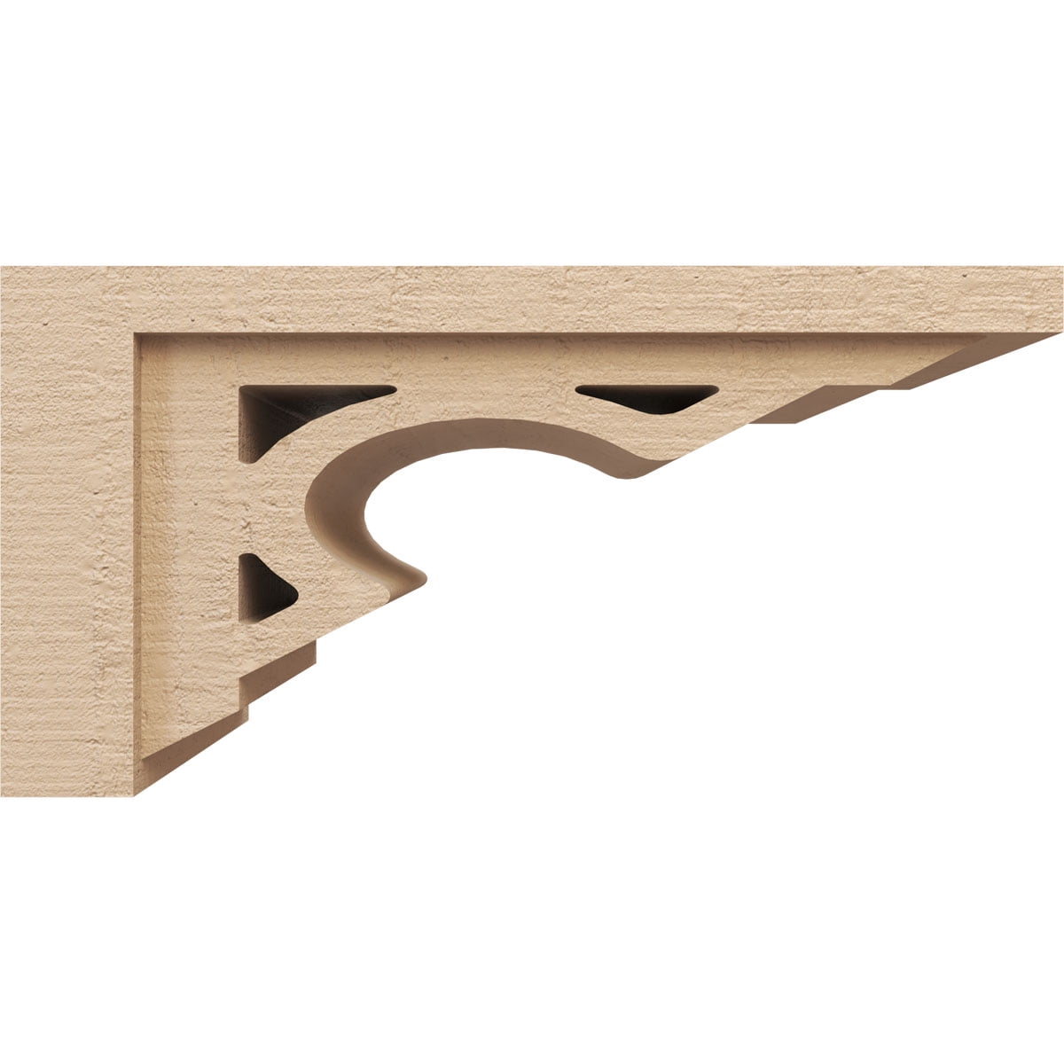 10"W x 20"D x 10"H Wide Sheridan Rough Cedar Woodgrain TimberThane Corbel, Primed Tan
