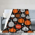 thumbnail image 5 of Fall Throw Blanket Soft Autumn Throws Pumpkin Blanket Thanksgiving Decor Orange Leaves Throw Cozy Warm Fuzzy Plush Flannel Fleece Throw Blankets for Living Room Couch Bed Sofa Chair Dorm 60"x50", 5 of 6