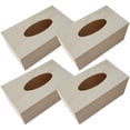 thumbnail image 3 of SHISUYAN Wooden Blank Tissue Box for Storage Beige Color Kids DIY Craft Material Compact Size, 3 of 8