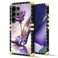 thumbnail image 2 of FKBRCL4U Compatible with Samsung Galaxy S24 Ultra Case, High Heeled Purple Diamond Rose Luxury Golden Decoration for Girl Women Soft TPU Shockproof Protective Hard PC Back, 2 of 7
