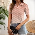 thumbnail image 2 of Trgacdwlo Polka Dot Womens Golf Polo Shirts Collared V Neck Short Sleeve Tops for Women Summer Vintage Women's Polo Shirts Orange XL, 2 of 6
