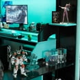thumbnail image 4 of Full Size Wood Loft Bed with Power Outlet & USB/Type-C Ports, Integrated Cable Management, and RGB Light, Blue, 4 of 23