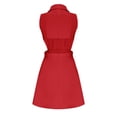 thumbnail image 5 of Uscallm Women Summer Plus Size Sleeveless Button Down Hollow Out A Line Mini Dresses Casual Chic Boho Beach Vacation Swing Flowy Sundresses, Red 3XL, 5 of 8