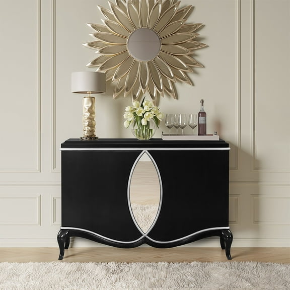 Acme Ashor Console Cabinet, Black Finish