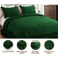 thumbnail image 4 of 1 Piece Luxury 5 Inch Two Layer Ruffle Comforter 550 GSM All Season (Twin/Twin XL Size) Premium Super Soft - 800 TC, 100% Egyptian Cotton- Solid Green Colour, 4 of 7