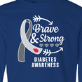 thumbnail image 4 of Inktastic Diabetes Awareness Brave and Strong Long Sleeve Youth T-Shirt, 4 of 5