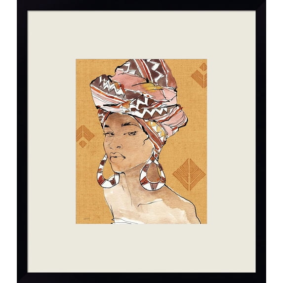 Great Art Now African Flair VI Warm by Anne Tavoletti, Framed Wall Art, 17.75W x 20H