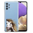 thumbnail image 1 of WIRESTER Soft TPU Clear Case Slim Protective Cover for Samsung Galaxy A32 5G 6.5" 2021, Appaloosa Horse, 1 of 1