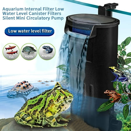 EECOO Turtle Tank Filter,Aquarium Internal Filter Low Water Level Canister Filters Silent Mini Circulatory Pump,Internal