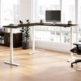 thumbnail image 1 of Scranton & Co Engineered Wood 72W L-Shaped Standing Desk in Mocha Cherry, 1 of 7