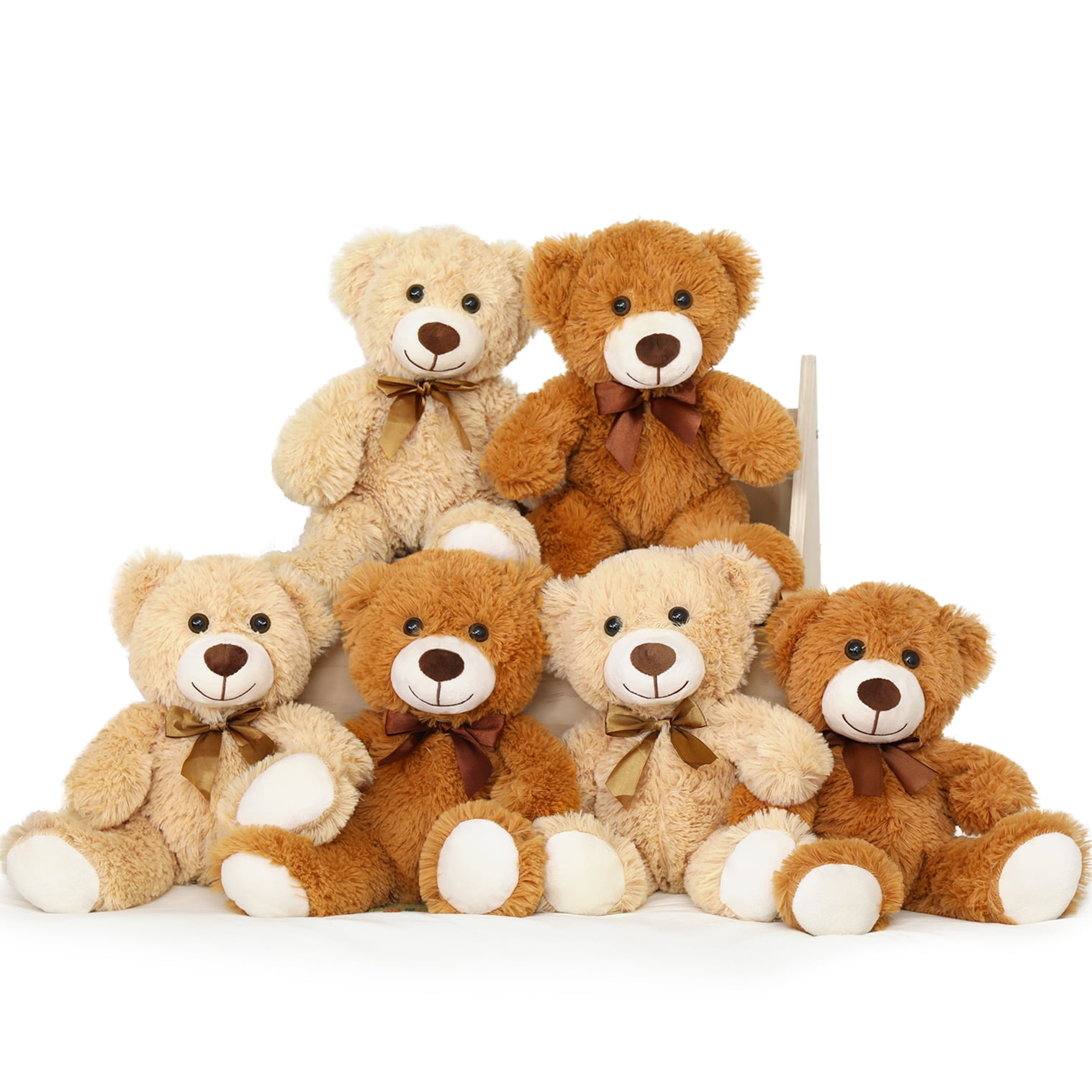 MorisMos 6 Packs Teddy Bear Baby Shower Bulk Teddy Bear Stuffed Animals