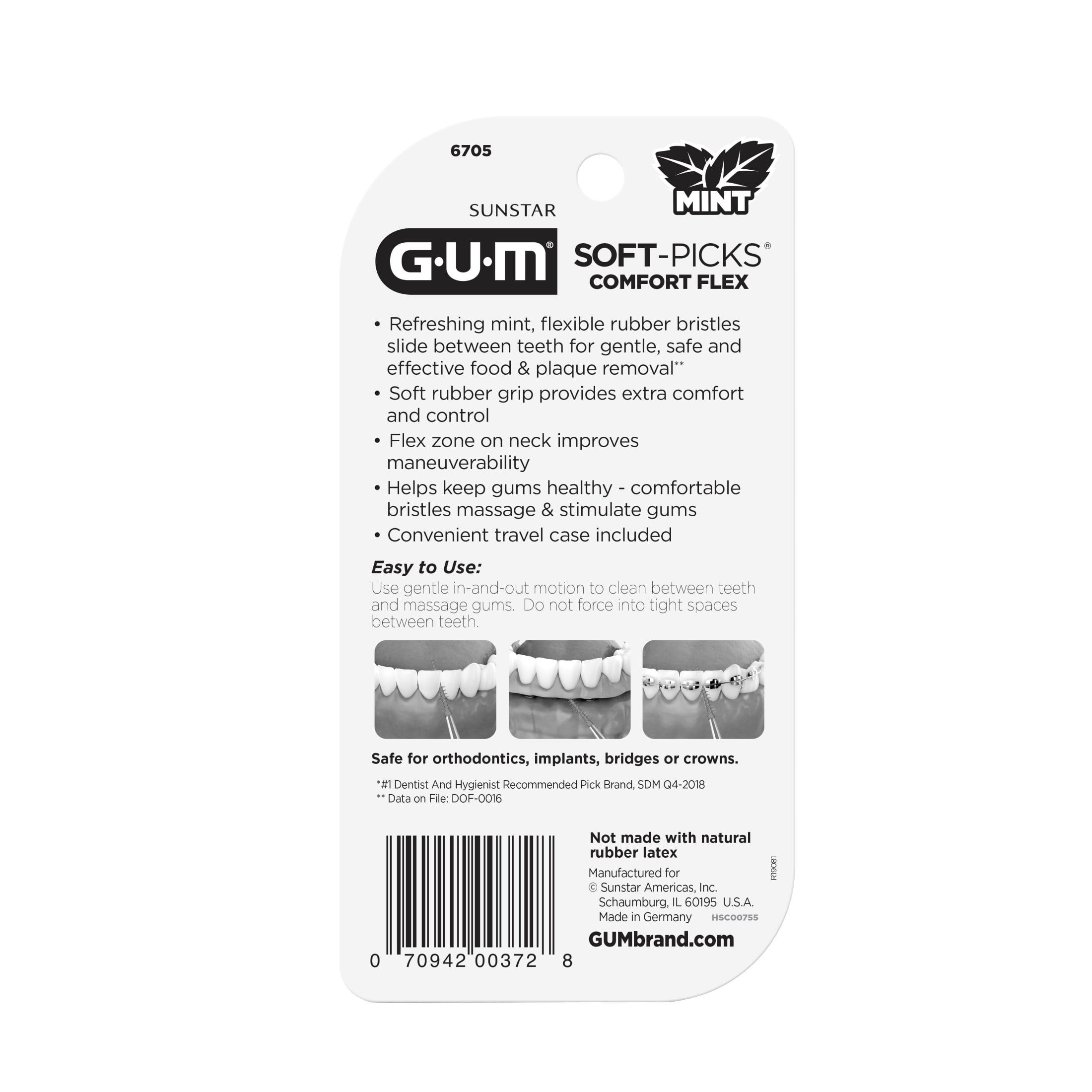 GUM Soft-Picks Comfort Flex Mint, Dentist Recommended  Dental Picks, 80 Count (Pack of 4)
