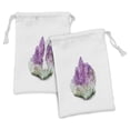 thumbnail image 1 of Amethyst Fabric Pouch Set of 2, Crystal Like Purple Precious Gem Lavender Hues Natural Mineral Raw Geology, Small Drawstring Bag for Toiletries Masks and Favors, 9" x 6", Multicolor, by Ambesonne, 1 of 2