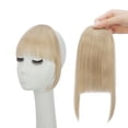 thumbnail image 6 of Benehair Clip in Fringe Hair Extensions as Humam Air Bangs French Bangs Thin Hairpiece 6.4" Ash Blonde mix Bleach Blonde, 6 of 13