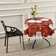 thumbnail image 6 of Coolnut Round Tablecloth 60", Christmas Santa Table Cover, Water Resistant Spill Proof Large Table Cover for Indoor & Outdoor Family Gathering Dinner, BBQ Christmas Decoration, 6 of 7