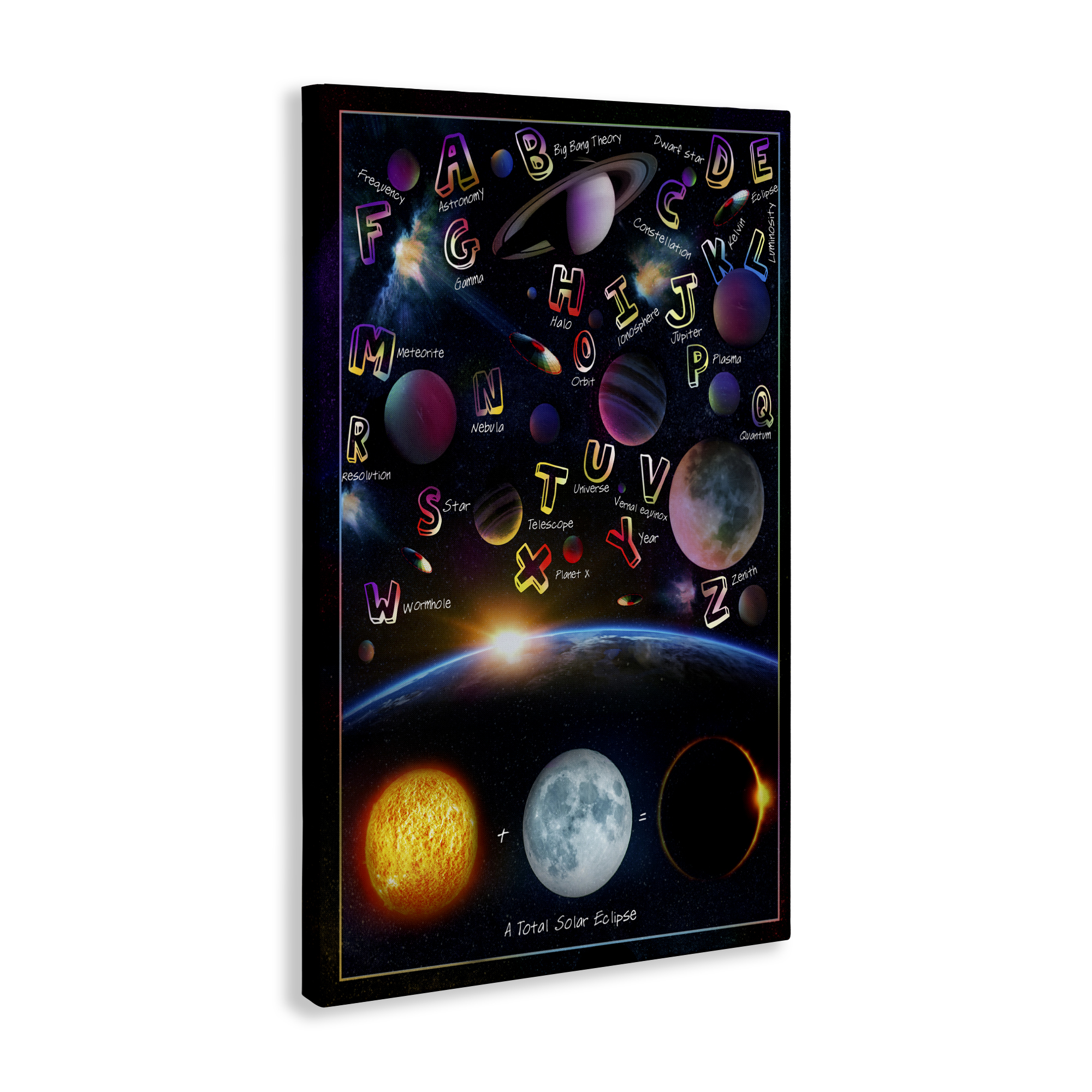 Educational Astronomy Alphabet Canvas Wall Art, design by Ali Chris