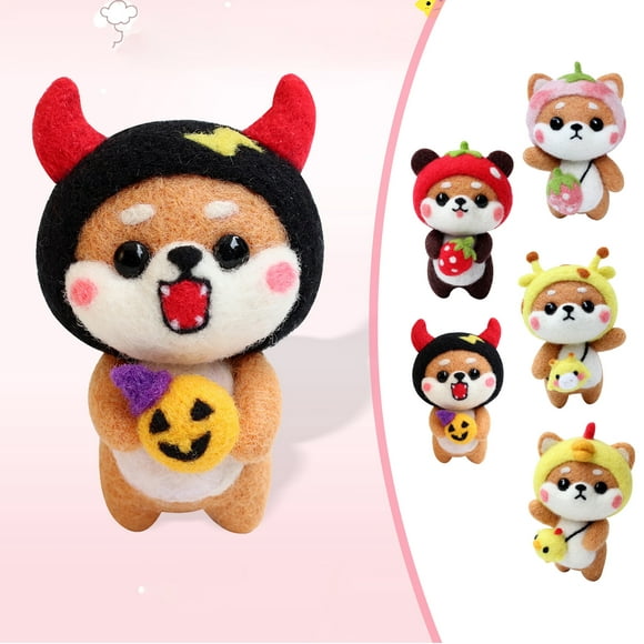 YEYDS Cute Dog Pattern DIY Poke Wool Felts Production Package, Fun Craft Kit for Kids and Adults to Create Felt Art Clearance Sales Today Deals Prime