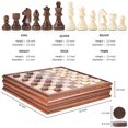thumbnail image 3 of Juego de mesa de ajedrez y damas VAMSLOVE de madera de 38 cm, 3 of 7
