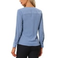 thumbnail image 3 of INSPIRE CHIC Work Office Blouse for Women's Long Sleeve V Neck Blouses XL Blue Gray, 3 of 6