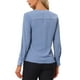 thumbnail image 3 of Blusa de Oficina Chic Inspire para Mujer, Blusas de Manga Larga con Cuello en V, S Azul Gris, 3 of 6