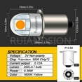 thumbnail image 2 of Ruiandsion P13.5S Mini LED Bulb, 2-Pack, 1600K Yellow, 3V 200 LM Non-Polarity, Waterproof, for Bike Flashlight Camping Emergency Light Replacement, 2 of 9