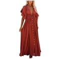 thumbnail image 2 of Conairie Women Swimsuit Coverup Short Sleeve Loose Mesh Bathing Suits Cover Up Summer Beach Long Dress Vacation Outfits Red One Size, 2 of 9